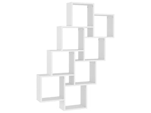 Étagère murale, étagère suspendue cube blanc 90x15x119 cm bois d'ingénierie cf42210