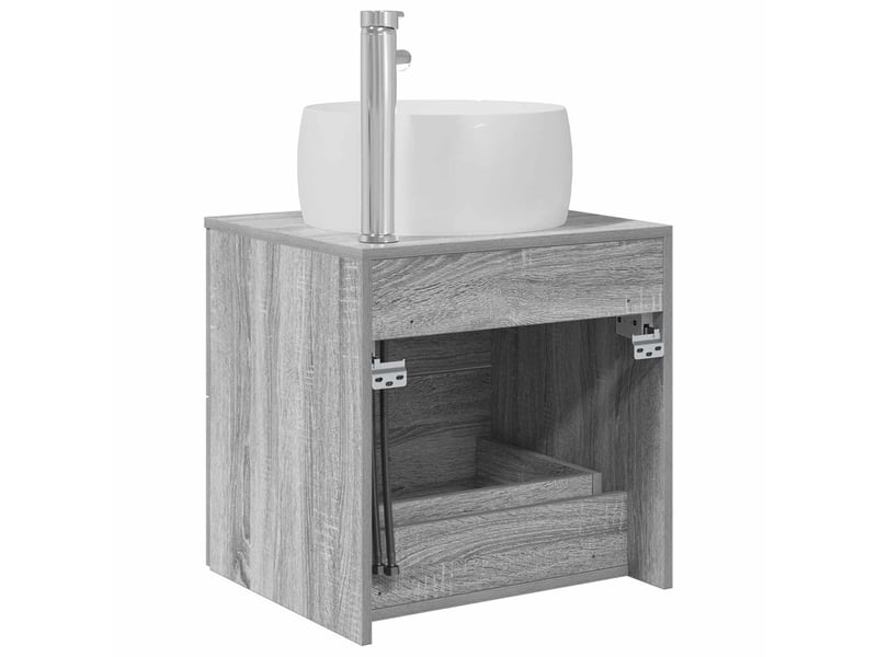  Vanité de lavabo mural, meuble de rangement sonoma gris 49.5x44.5x66 cm shl3962  - Conforama E