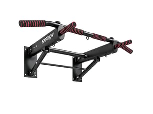Barre de traction murale pliable en acier noir, prises antidérapantes, charge maximale 120 kg, pour home gym