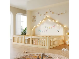 Lit cabane 140x200 cm VIVRYN coloris naturel