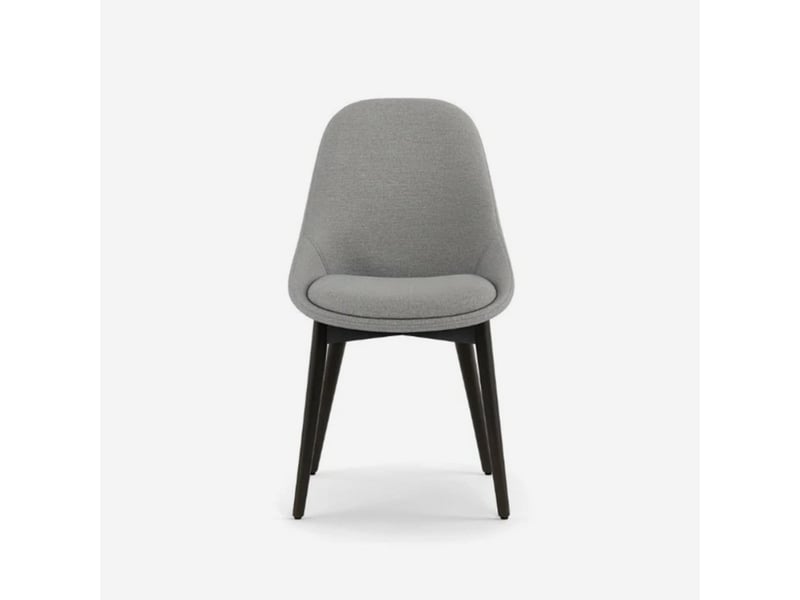  Lot de 4 chaises de salle à manger rembourrées en tissu delphi - gris clair  - Conforama D