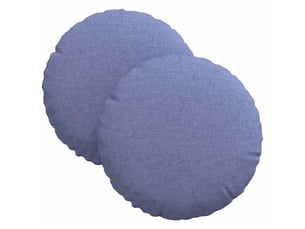 Lot de 2 coussins de siège, coussins décoratifs tissu bleu denim ø30 x 13 cm cf59767