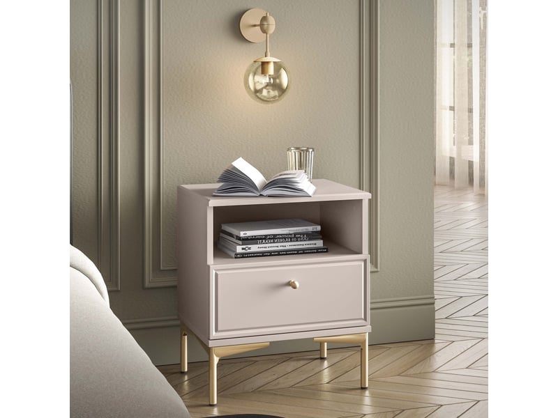  Selsey sandro - table de chevet à 1 tiroir - 45 cm - grėge Sandro - Conforama B