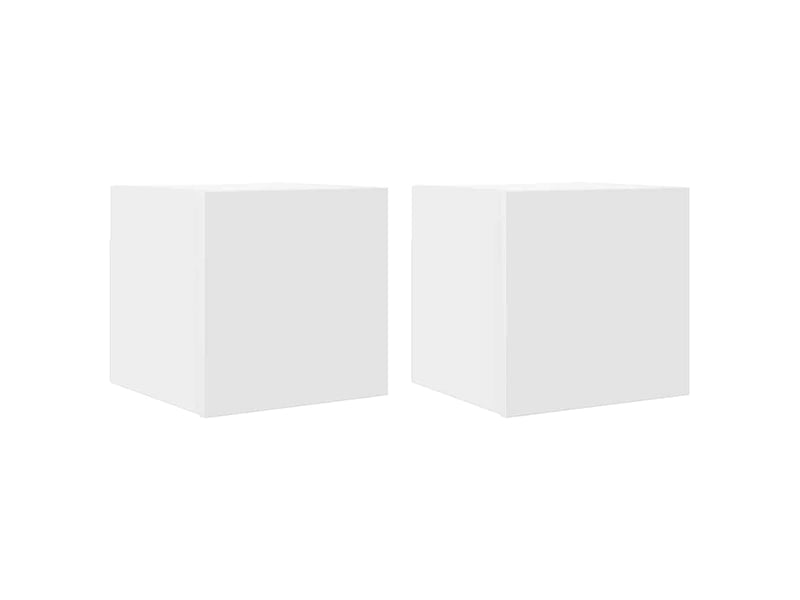  Meubles tv - banc tv - meuble de rangement muraux 2 pcs blanc 30,5x30x30 cm  - Conforama A