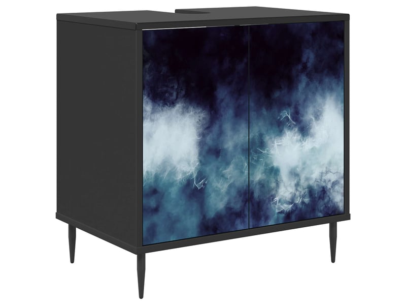  Armoire de salle de bain, meuble de rangement raalte chêne noir 60x40x61 cm  - Conforama A