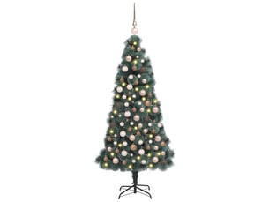 Sapin de noël - arbre de noël artificiel pré-éclairé avec ensemble de boules