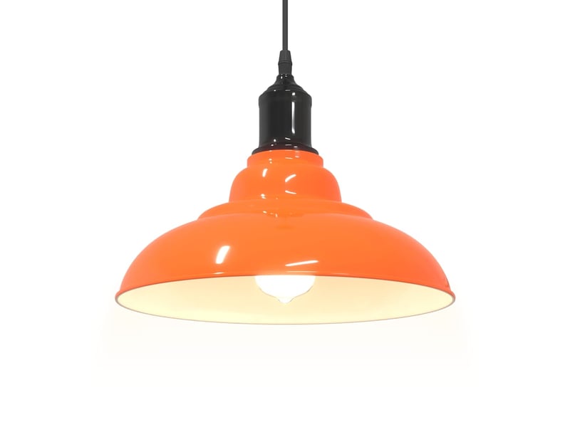  Lampe suspendue, suspension luminaire réglable hauteur e27 orange brillant métal shl89834  - Conforama E