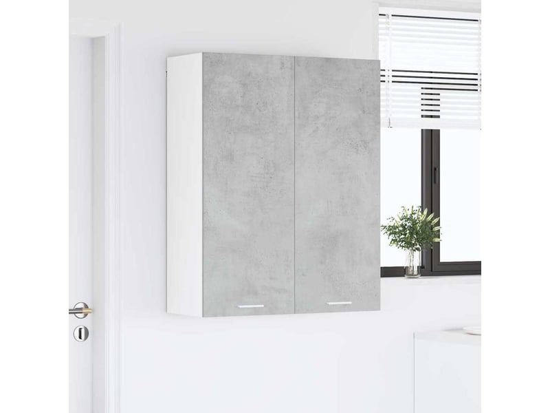 Meuble de rangement, armoire suspendue gris béton 80x31x100cm bois d'ingénierie shl5437 - Conforama D