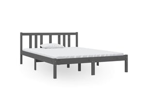 Lit 2 places 135x190 cm    coloris gris
