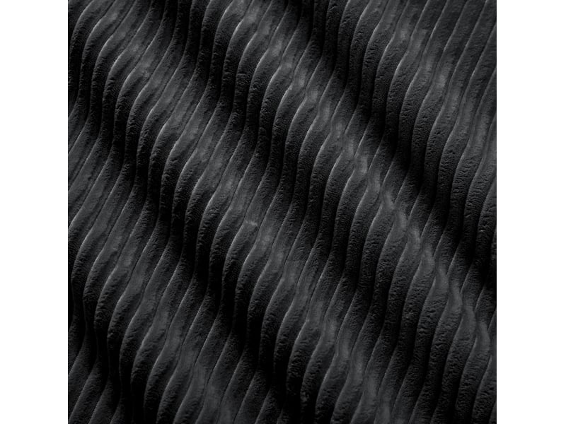  Canapé d'angle fixe 2 places modulaire en velours côtelé noir, sans cadre, avec méridienne pour le salon  - Conforama D