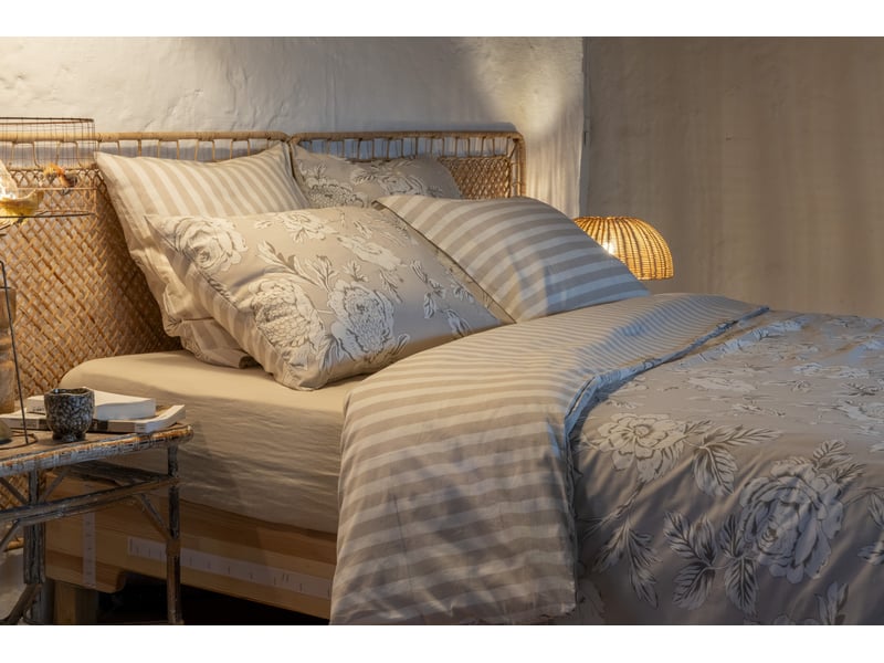  Housse de couette 240 x 220 cm 100% coton 57 fils imprimé nora 15143 - Conforama B