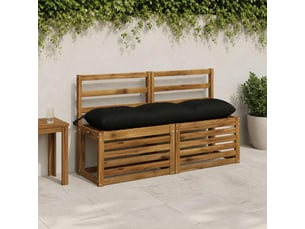 Lot de 2 coussins de banc, coussins d'assise vianen 100 % polyester noir cf57657