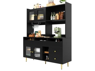 Buffet 4 porte(s) 5 tiroir(s) OKWISH - 145 cm coloris noir