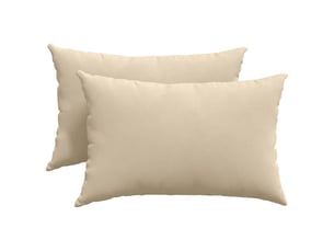 Lot de 2 coussins de canapé, coussins décoratifs tissu crème 60 x 40 cm cf58818