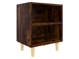 Table de chevet - cabinet de chevet - table de nuit avec pieds en bois massif chêne fumé 40x30x50cm
