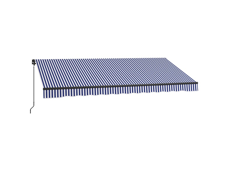  Store banne, store de terrasse, avec manivelle, résistant aux intempéries, 400 cm x 300 cm, bleu et blanc  - Conforama B