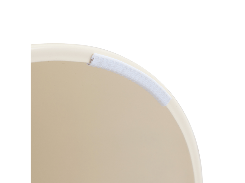  Set de 2 tables basses gigognes – plateau mélaminé effet travertin – métal crème et doré – ø 70 et 50 cm  - Conforama E