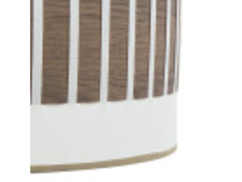  Fabrilamp ivanna grande lampe à poser marron blanc effet bois foncé, abat-jour cylindrique textile, 1 x e27, 62 cm 188471184 - Conforama D