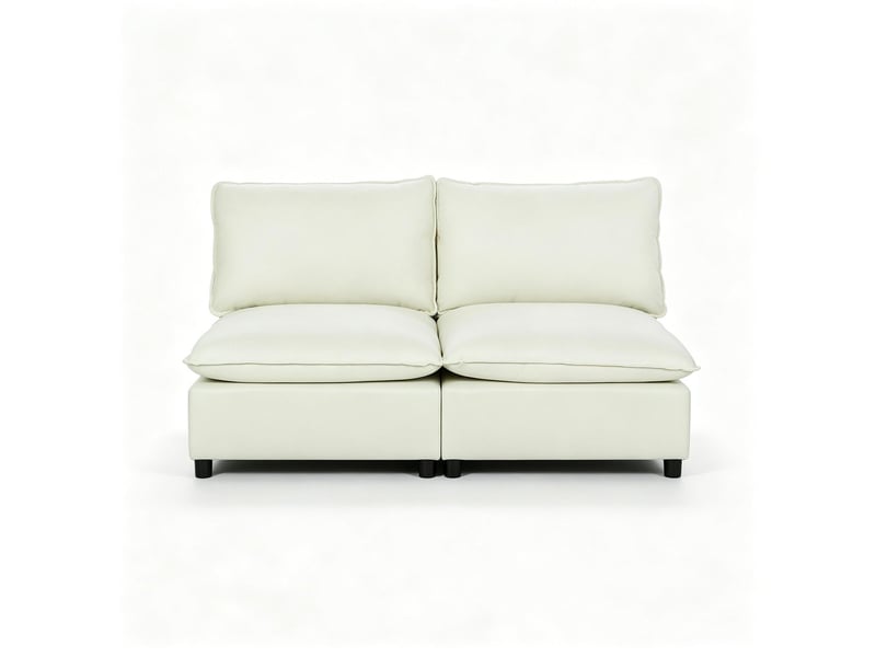 Canapé 2 places 146 cm assise spacieuse coussins épais assise réglable design sans accoudoirs - Conforama A