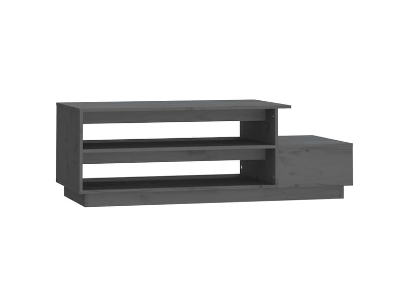  Table basse - table de salon - table à thé gris 120x50x40,5 cm bois massif de pin  - Conforama A