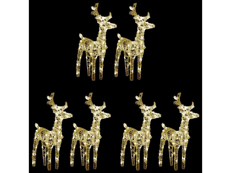  Rennes de noël 6 pcs 240 led blanc chaud acrylique  - Conforama B