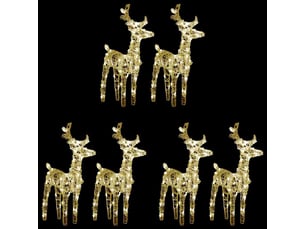 Rennes de noël 6 pcs 240 led blanc chaud acrylique