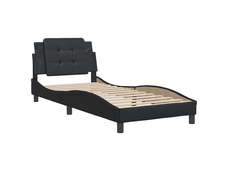  Lit simple- lit adulte -  cadre de lit sans matelas zadar noir 80x200 cm similicuir  - Conforama B