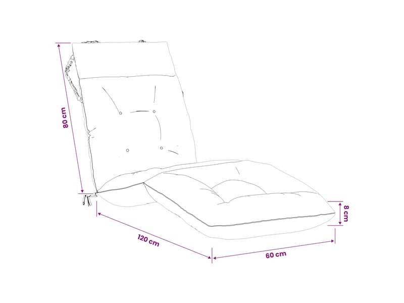 Coussin de transat, coussin pour bain de soleil vianen 100 % polyester taupe 200 x 60 x 8 cm cf56351 - Conforama E