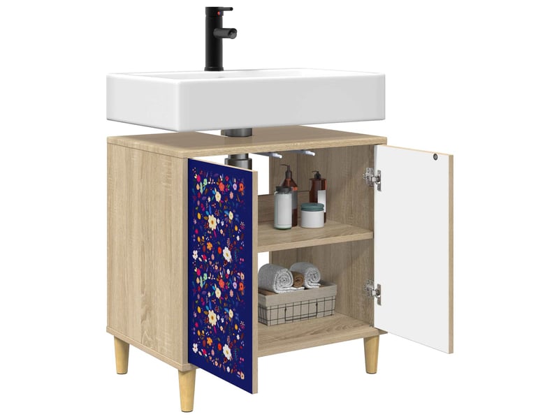  Armoire de salle de bain, meuble de rangement mainz sonoma 60x40x60 cm  - Conforama C