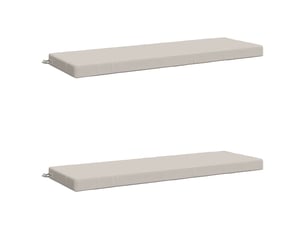 Lot de 2 coussins de banc, coussins d'assise soest 100 % polyester blanc cf57036
