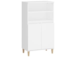 Buffet haut - bahut - meuble de rangement blanc 60x36x110 cm bois d'ingénierie
