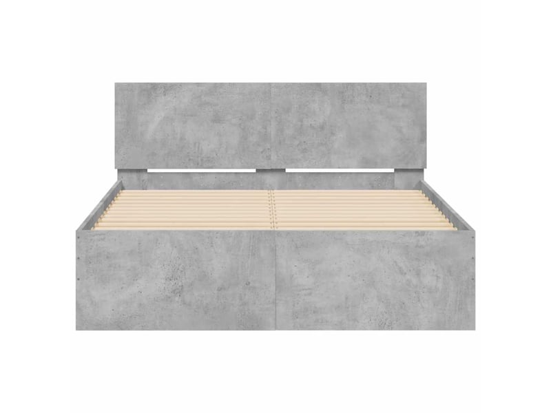  Lit double- lit adulte -  cadre de lit sans matelas gris béton 135x190 cm  - Conforama D