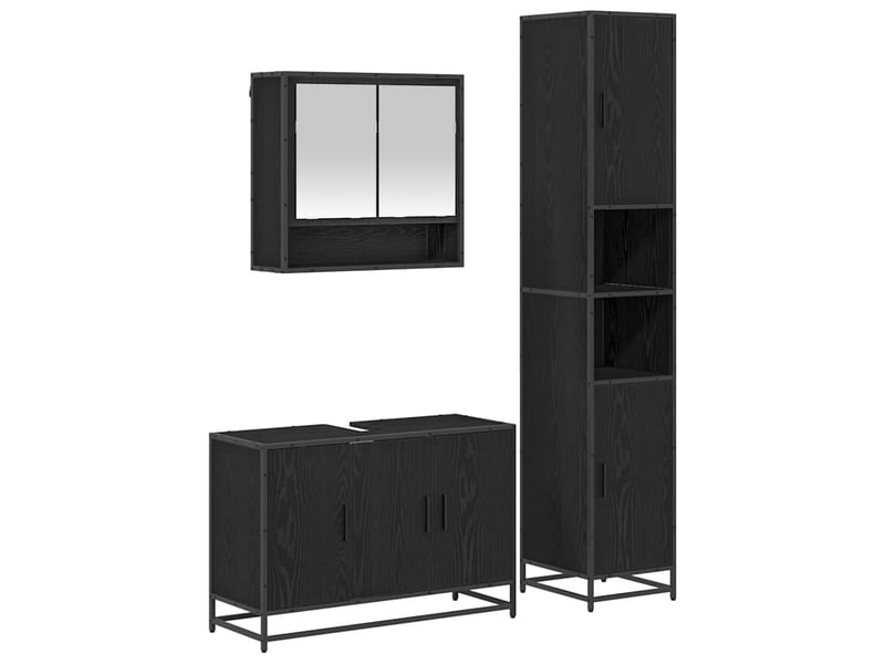 Ensemble de mobilier de salle de bain 3 pc bois ancien cf64279 - Conforama A