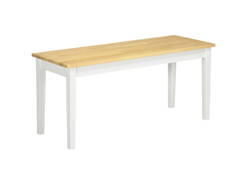  Banc 2 places 102 x 36 x 45 cm – naturel et blanc – en bois de pin, charge 220 kg  - Conforama A
