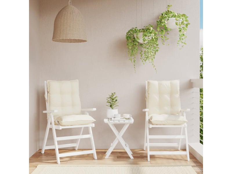  Lot de 2 coussins d'extérieur, coussins de chaise crème 100 x 50 x 7 cm cf56392  - Conforama B