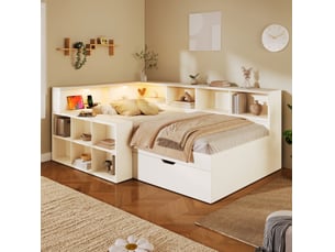 Lit banquette 90x200 cm <strong>HAVRYA</strong> <strong></strong> coloris blanc