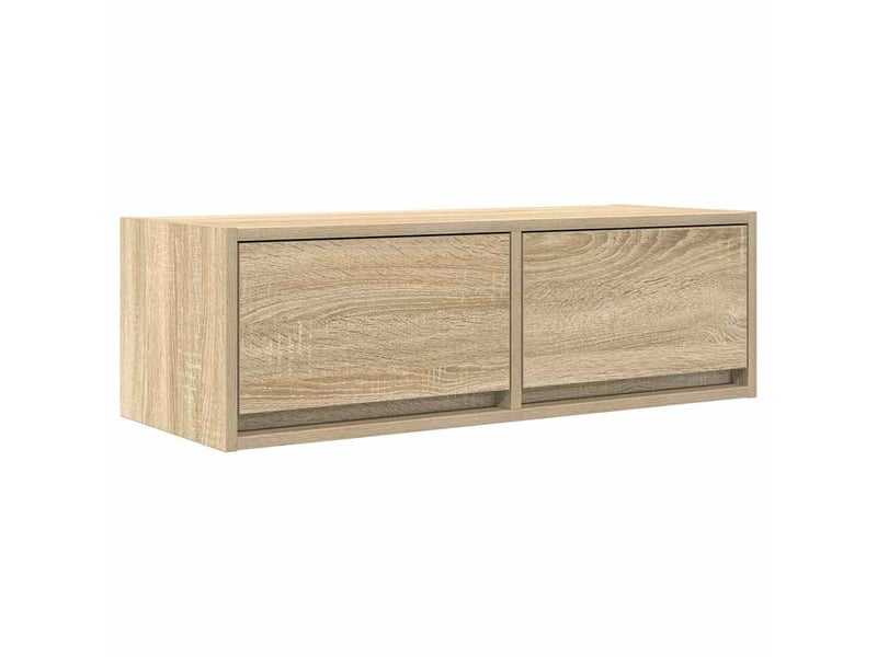  Lot de 2 meuble tv bas salon chêne sonoma 80x31x25,5 cm bois d'ingénierie shl70185  - Conforama E