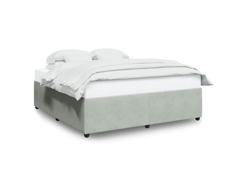  Lit double- lit adulte -  cadre de lit sans matelas gris clair 200x200 cm velours  - Conforama A