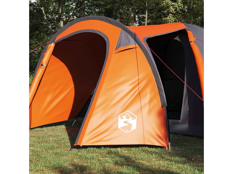  Tente de camping, tente dôme 6 personne gris et orange  - Conforama C