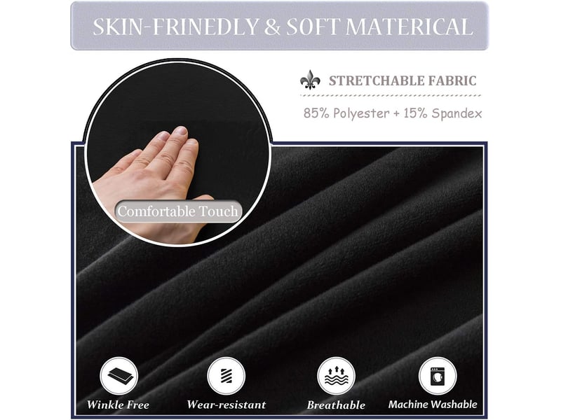  Housses de chaise élastiques, adaptées aux chaises de salle à manger, grandes housses de chaise haute en spandex, avec bande élastique noir, ensembl XLH-ZLS-009387MF - Conforama C