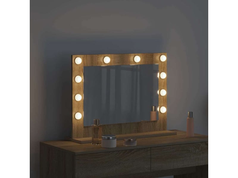  Miroir de vanité, miroir de coiffeuse chêne sonoma 60 x 45 x 18 cm rectangulaire cf62769  - Conforama C