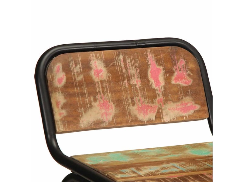  Lot de 2 tabouret de bar, chaise de bar 46x35,5x80cm bois massif récupération  - Conforama E