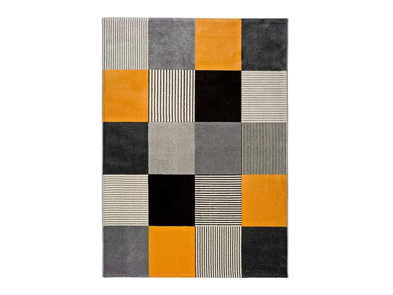  Tapis atticgo gladys gris et moutarde rectangulaire moderne - 100% polypropylène, revers jute 12139 - Conforama A