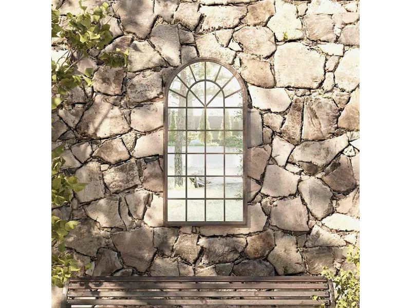  Miroir de jardin, miroir décoratif sable 90x45 cm fer pour utilisation extérieure cf62726  - Conforama B
