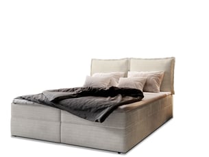 Lit avec rangement 180x200 cm <strong>MASSENO</strong> <strong></strong> coloris beige