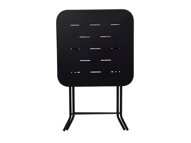 Salon de jardin pliant 3 pièces 60x60 cm noir en acier avec revêtement e-coating, format 2 personnes - Conforama E