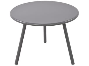 Table basse ronde intérieur extérieur en polypropylène couleur gris foncé – ø 60 cm résistante aux intempéries 10_0009196