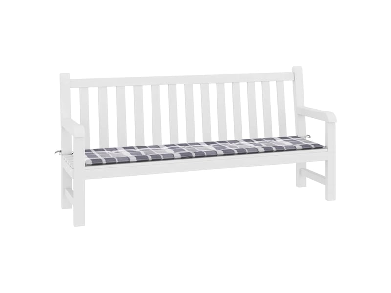  Coussin de banc de jardin, coussin d'assise motif à carreaux gris 200x50x3 cm cf52743  - Conforama C