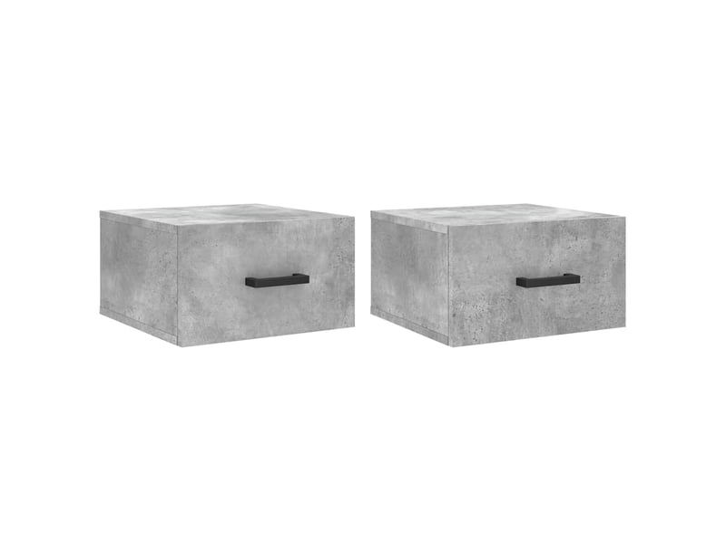  Lot de 2 table de chevet murales, table d'appoint gris béton 35x35x20 cm shl4257  - Conforama A