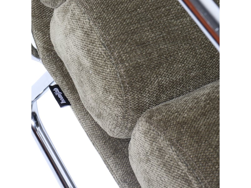  Fauteuil en tissu chenille vert kaki - vania Vania - Conforama D